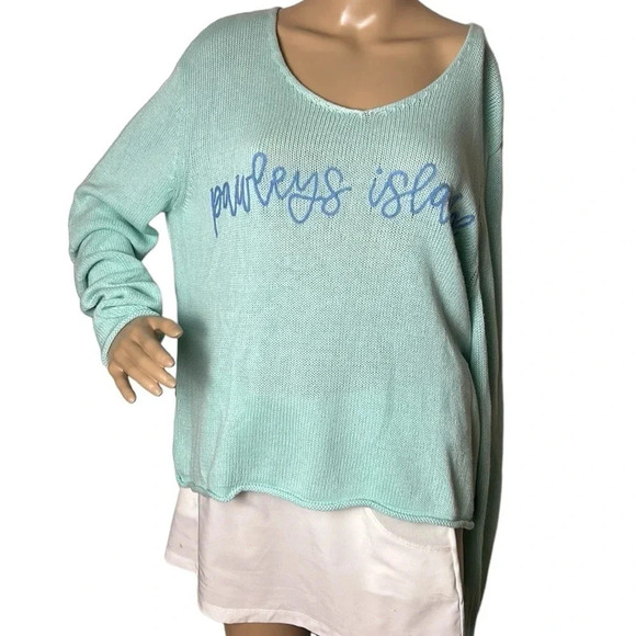 sweater,women large,boho cotton,knit,embroidery. boxy,coastal ,made in USA - Picture 4 of 13